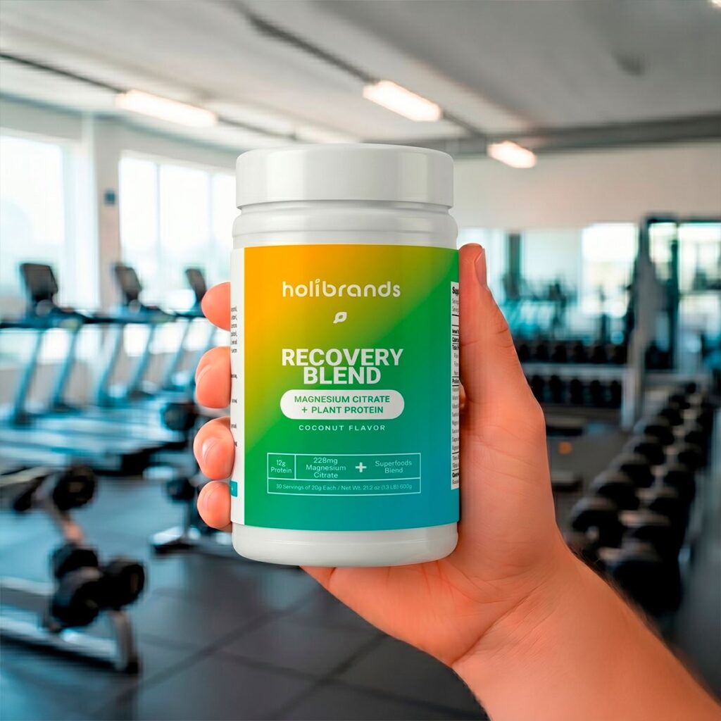 Recovery & Stress Support Blend – Magnesium Citrate, Plant Protein & Superfoods for gym