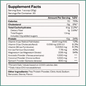 vegan protein holibrands supplement fact